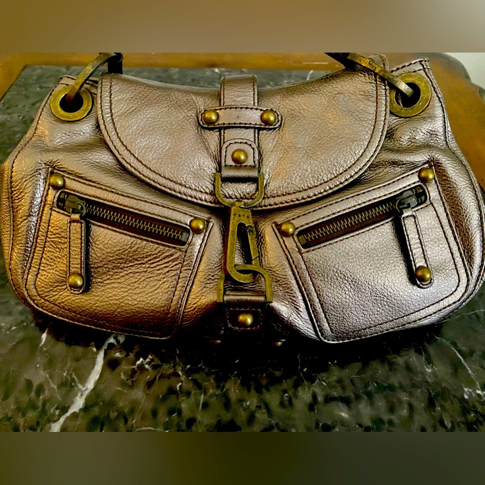 PUT THIS BEAUTY👜 ON LOCK💋Rafe tan metallic leather purse
